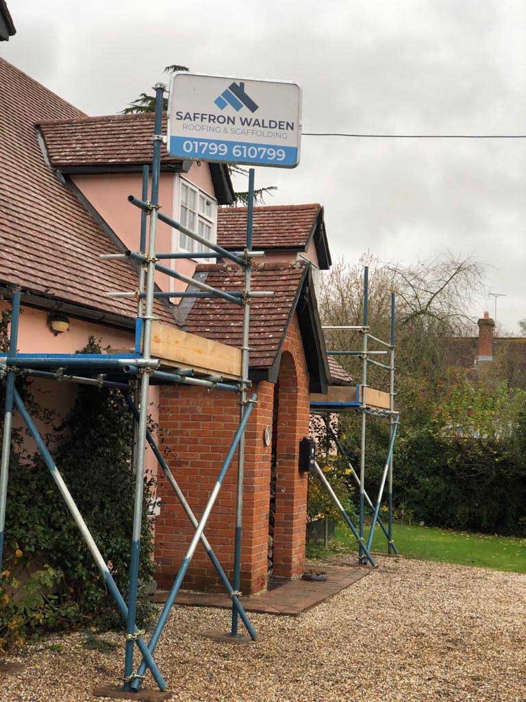 Front of a tiled Saffron Walden roofing roof repair